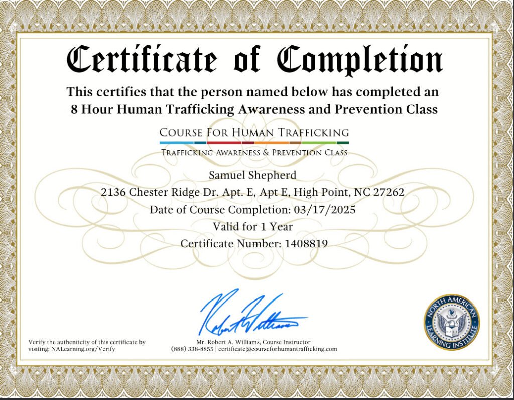 hman trafficking 8 hours north american learning institute