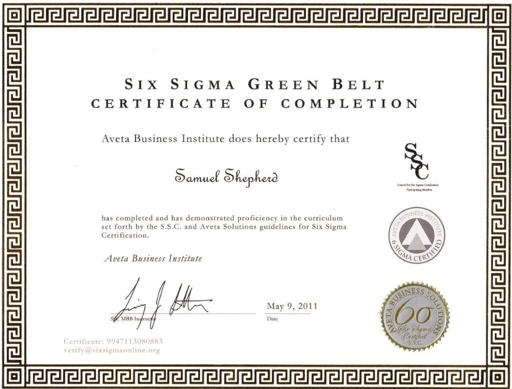 sixsigma cert