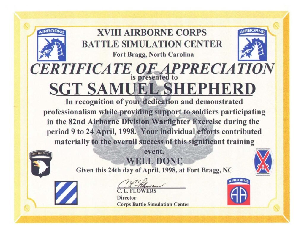 aw cert of app 18corp