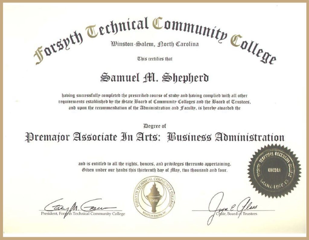 ftcc business dgree gold